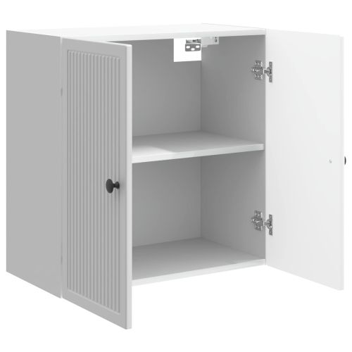 Стенно шкафче Бял гланц 59 x 31 x 60 см Инженерна дървесина