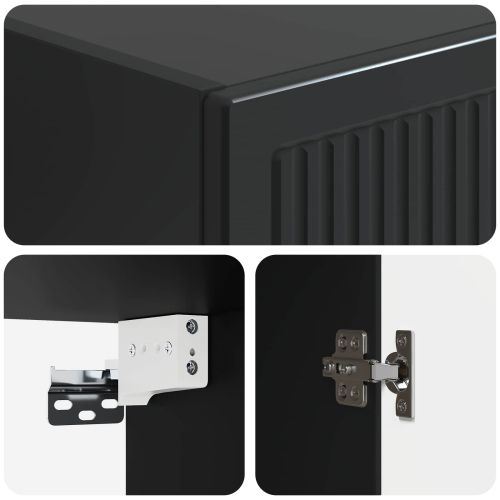 Стенно шкафче Черно 33 x 34,5 x 90 см Инженерна дървесина