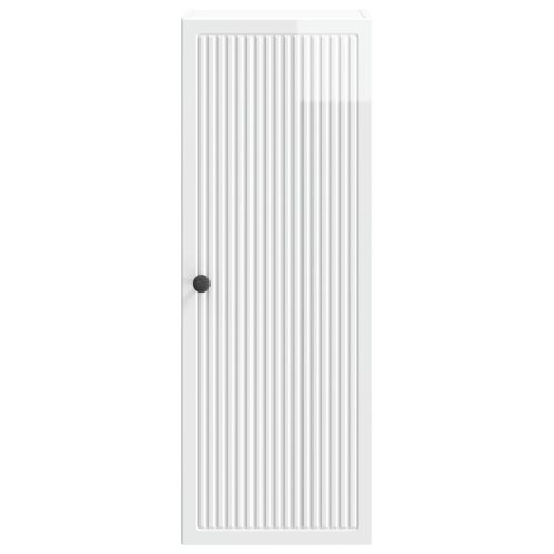 Стенно шкафче Бял гланц 33 x 34,5 x 90 см Инженерна дървесина
