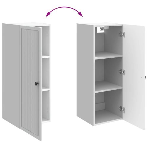 Стенно шкафче Бял гланц 33 x 34,5 x 90 см Инженерна дървесина
