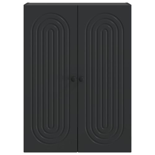 Стенно шкафче Черно 66 x 34,5 x 90 см Инженерна дървесина