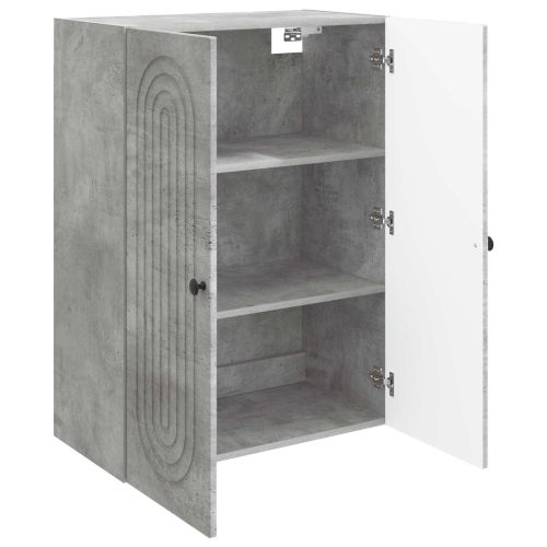 Стенно шкафче Бетонно сиво 66 x 34,5 x 90 см