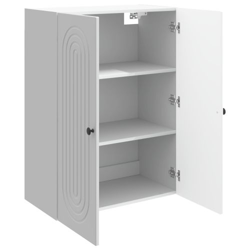 Стенно шкафче Бял гланц 66 x 34,5 x 90 см Инженерна дървесина