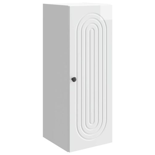 Стенно шкафче Бял гланц 33 x 34,5 x 90 см Инженерна дървесина