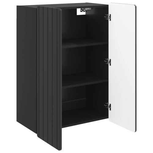 Стенно шкафче Черно 66 x 34,5 x 92 см Инженерна дървесина