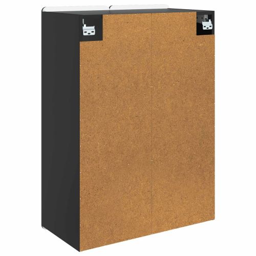 Стенно шкафче Черно 66 x 34,5 x 92 см Инженерна дървесина