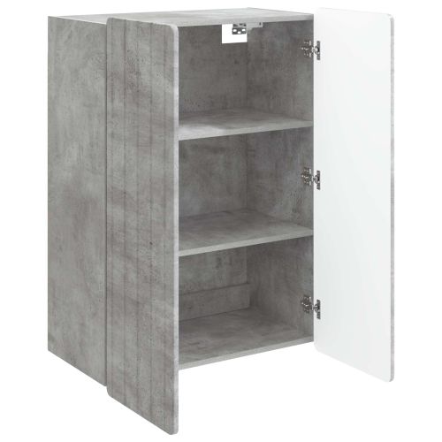 Стенно шкафче Бетонно сиво 66 x 34,5 x 92 см
