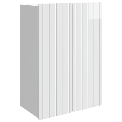 Стенно шкафче Бял гланц 66 x 34,5 x 92 см Инженерна дървесина