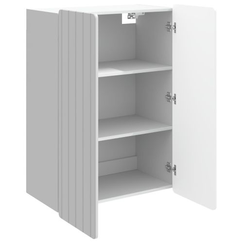 Стенно шкафче Бял гланц 66 x 34,5 x 92 см Инженерна дървесина