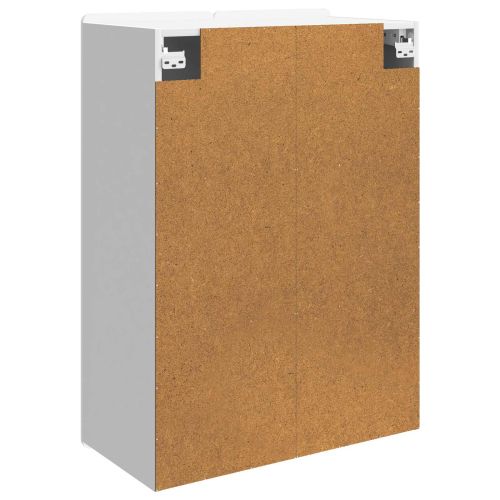 Стенно шкафче Бял гланц 66 x 34,5 x 92 см Инженерна дървесина