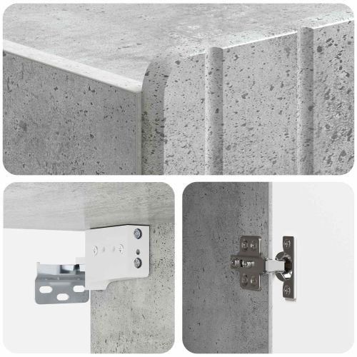 Стенно шкафче Бетонно сиво 33 x 34,5 x 94 см