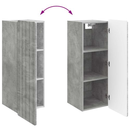 Стенно шкафче Бетонно сиво 33 x 34,5 x 94 см