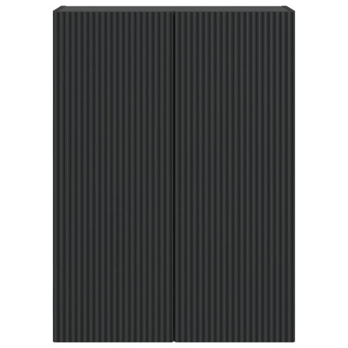 Стенно шкафче Черно 66 x 34,5 x 90 см Инженерна дървесина