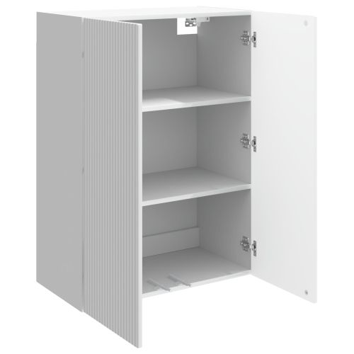 Стенно шкафче Бял гланц 66 x 34,5 x 90 см Инженерна дървесина