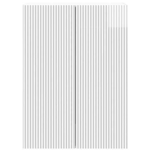 Стенно шкафче Бял гланц 66 x 34,5 x 90 см Инженерна дървесина