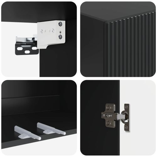 Стенно шкафче Черно 59 x 31 x 60 см Инженерна дървесина