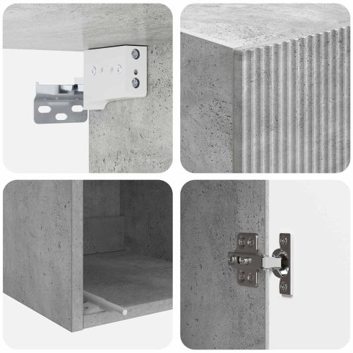 Стенно шкафче Бетонно сиво 33 x 34,5 x 90 см