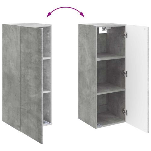 Стенно шкафче Бетонно сиво 33 x 34,5 x 90 см
