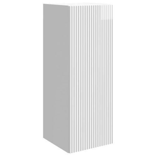 Стенно шкафче Бял гланц 33 x 34,5 x 90 см Инженерна дървесина