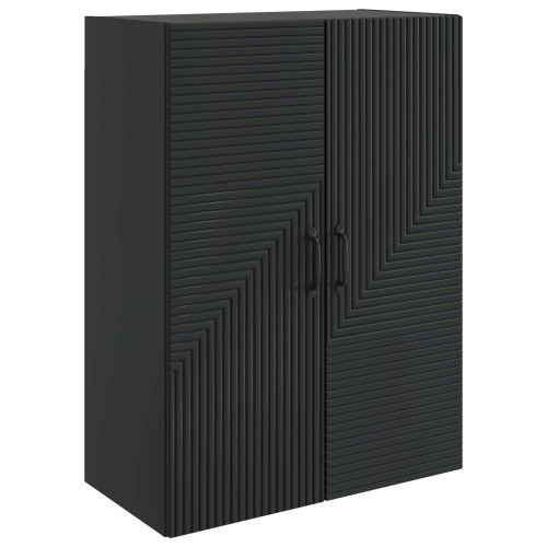 Стенно шкафче Черно 66 x 34,5 x 90 см Инженерна дървесина
