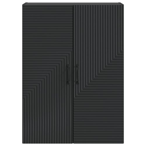 Стенно шкафче Черно 66 x 34,5 x 90 см Инженерна дървесина