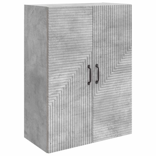Стенно шкафче Бетонно сиво 66 x 34,5 x 90 см