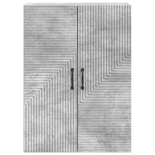 Стенно шкафче Бетонно сиво 66 x 34,5 x 90 см