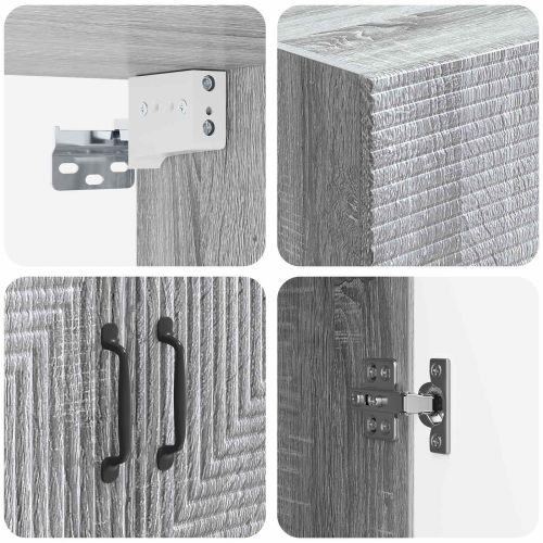 Стенно шкафче Сив Сонома 66 x 34,5 x 90 см Инженерна дървесина