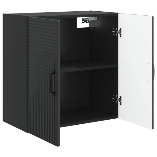 Стенно шкафче Черно 59 x 31 x 60 см Инженерна дървесина