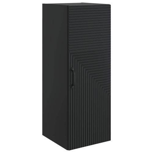 Стенно шкафче Черно 33 x 34,5 x 90 см Инженерна дървесина