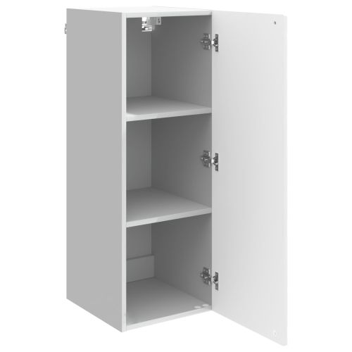 Стенно шкафче Бял гланц 33 x 34,5 x 90 см Инженерна дървесина