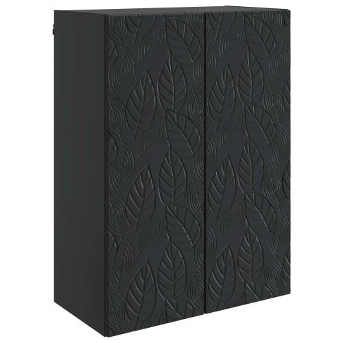 Стенно шкафче Черно 66 x 34,5 x 90 см Инженерна дървесина