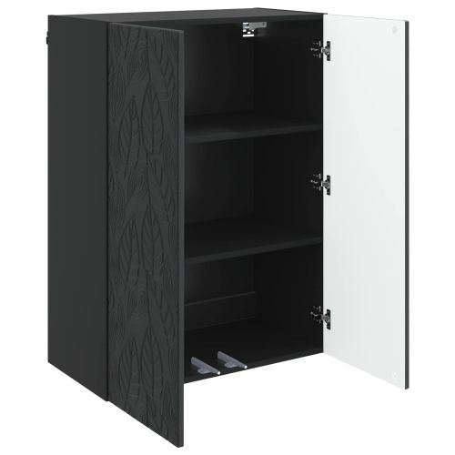 Стенно шкафче Черно 66 x 34,5 x 90 см Инженерна дървесина
