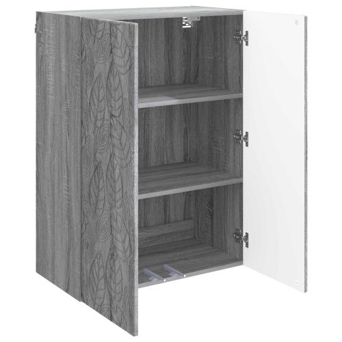 Стенно шкафче Сив Сонома 66 x 34,5 x 90 см Инженерна дървесина