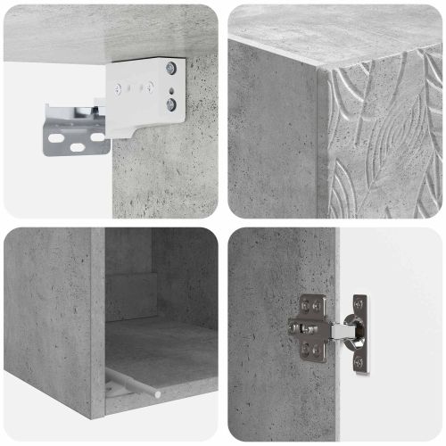 Стенно шкафче Бетонно сиво 33 x 34,5 x 90 см