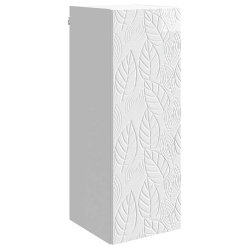 Стенно шкафче Бял гланц 33 x 34,5 x 90 см Инженерна дървесина