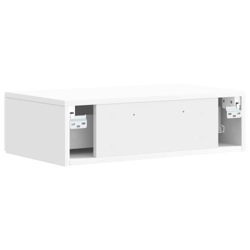 Стенен страничен масичка Бял гланц 87,5 x 34,5 x 17 см