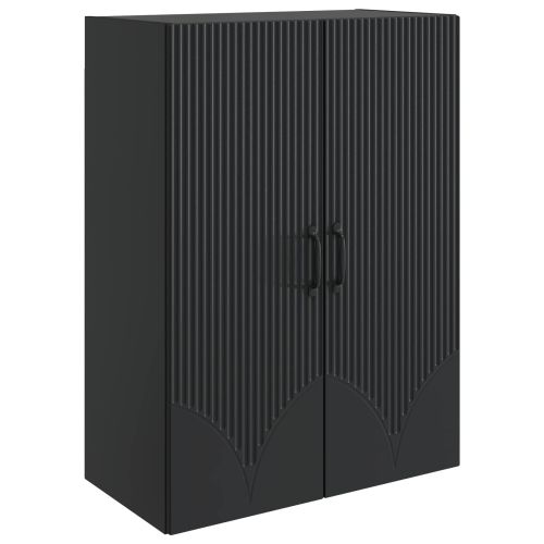 Стенно шкафче Черно 66 x 34,5 x 90 см Инженерна дървесина