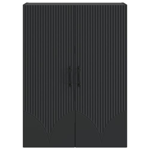 Стенно шкафче Черно 66 x 34,5 x 90 см Инженерна дървесина