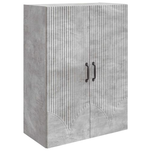 Стенно шкафче Бетонно сиво 66 x 34,5 x 90 см