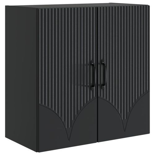 Стенно шкафче Черно 59 x 31 x 60 см Инженерна дървесина