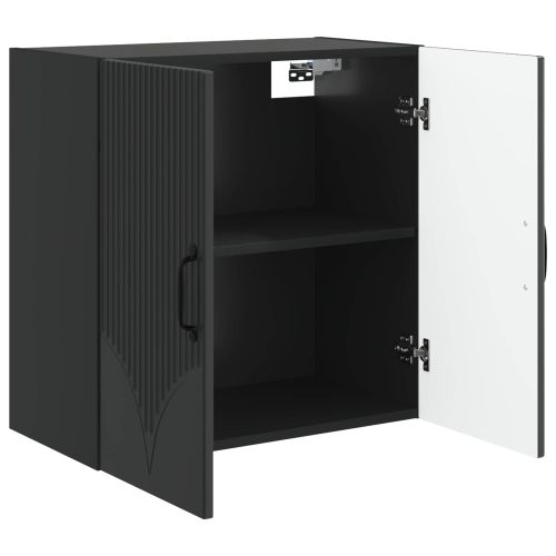 Стенно шкафче Черно 59 x 31 x 60 см Инженерна дървесина