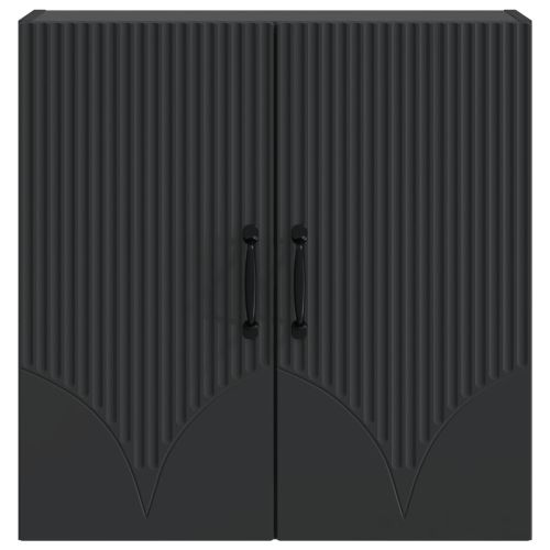 Стенно шкафче Черно 59 x 31 x 60 см Инженерна дървесина