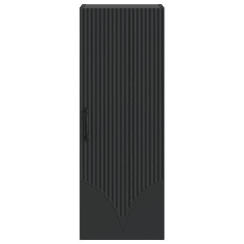 Стенно шкафче Черно 33 x 34,5 x 90 см Инженерна дървесина