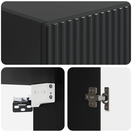 Стенно шкафче Черно 33 x 34,5 x 90 см Инженерна дървесина