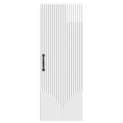Стенно шкафче Бял гланц 33 x 34,5 x 90 см Инженерна дървесина