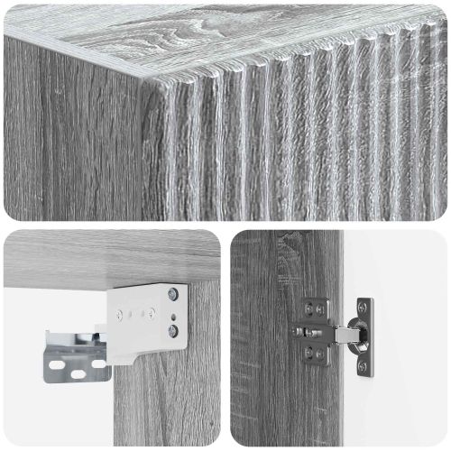 Стенно шкафче Сив Сонома 33 x 34,5 x 90 см Инженерна дървесина
