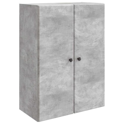 Стенно шкафче Бетонно сиво 66 x 34,5 x 90 см