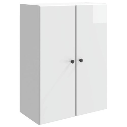 Стенно шкафче Бял гланц 66 x 34,5 x 90 см Инженерна дървесина