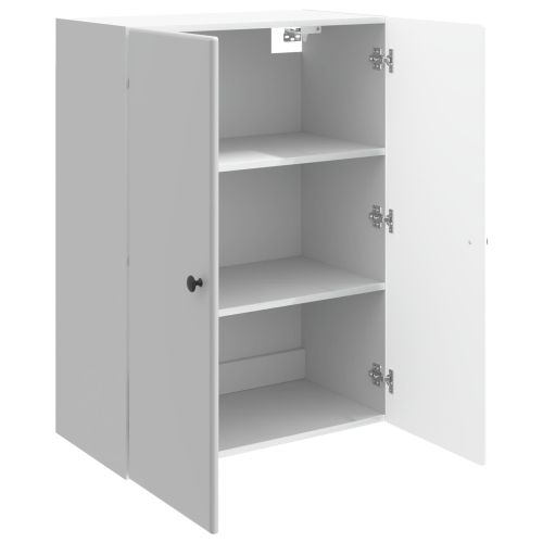 Стенно шкафче Бял гланц 66 x 34,5 x 90 см Инженерна дървесина